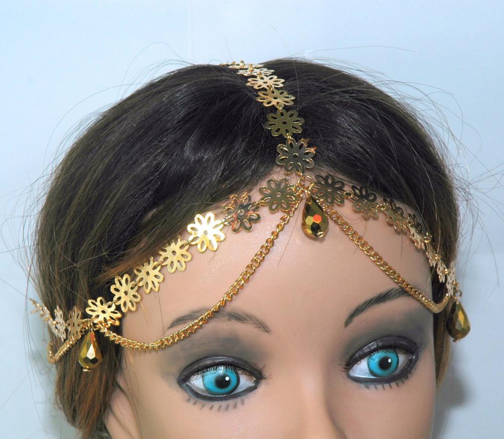 Forehead Band Grecian Inspired Headpiece Fashion Jewelry Gold